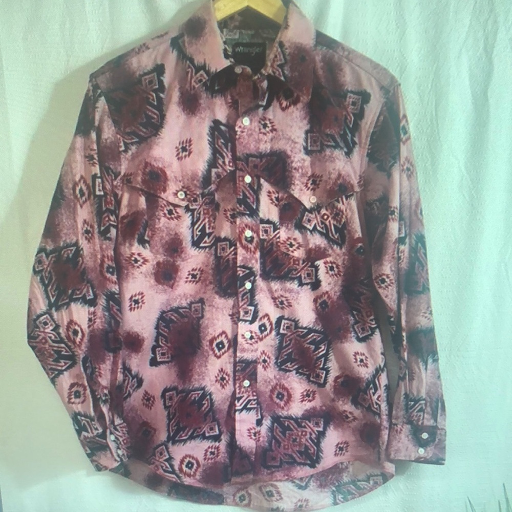Wrangler Pink and Brown Abstract Shirt